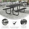 Flash Furniture Rectangle Picnic Table, Black, Metal, Mesh Top, Anchors Included, 72-1/4 in L SLF-EML72-H48L-BK-GG - alternate 7